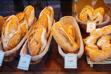 some bread in french bakery shop