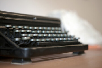 typing machine retro device - Close up of the letters on an old typewriter.