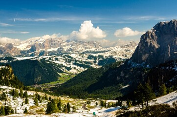 Beautiful view of famous dolomite mountain, Italy.