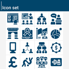 Simple set of superior related filled icons.