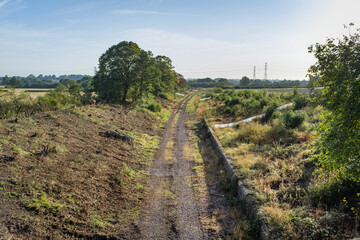 Fototapeta na wymiar East West Rail railway line, Verney Junction, Buckinghamshire