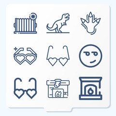 Simple set of 9 icons related to temperate