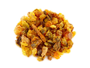 Myrrh Medicinal and Aroma Resin Gum. Isolated on White Background.