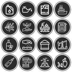 16 pack of grease  lineal web icons set