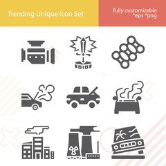 Simple set of battered related filled icons.