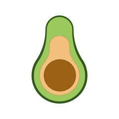 Fruits and vegetables. Single slice. Avocado.