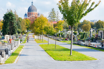 The Serbian-Orthodox church of Saint Kyrill and Method at the central cemetery in Graz, Styria...