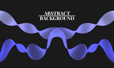 Modern abstract background with wavy lines in light blue gradations. Wave line art, curved smooth design. Vector illustration