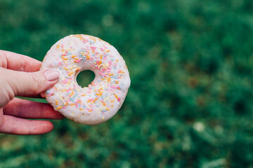 donut on the hand
