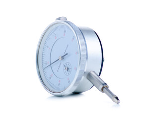 Dial indicator Pressure measuring instrument on white background isolation