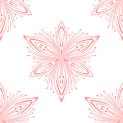 Seamless pattern of lacy elegant round pattern motifs.