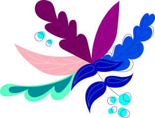 Fototapeta na wymiar Floral print. Colorful vector illustration