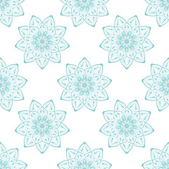Seamless pattern of lacy elegant round pattern motifs.