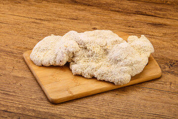 Raw meat schnitzel for roast