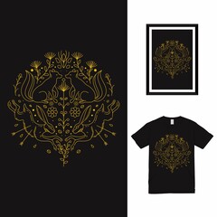 Animal Forest Monoline T shirt Design