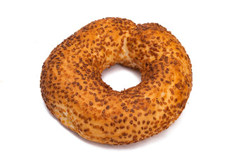 turkish bagel with sesame seeds isolated