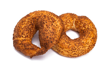 turkish bagel with sesame seeds isolated