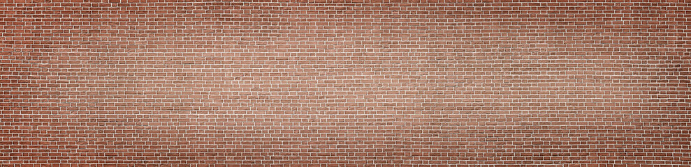 Brick Wall background, wide panorama of old solid masonry