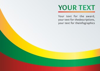 Flag of Lithuania, Republic of Lithuania. template for the award, an official document with the flag and symbol of Republic of Lithuania