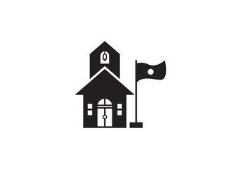 Minimal school icon and logo design concept