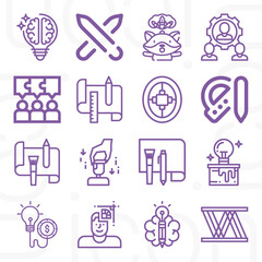 16 pack of ingenuity  lineal web icons set
