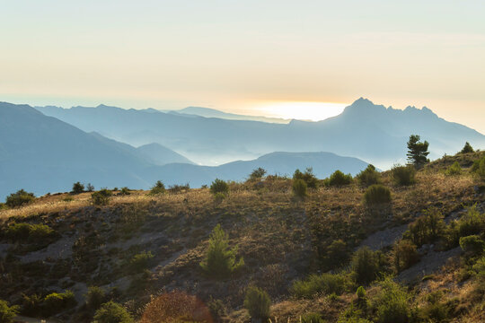 Sunrise in Aitana mountain in Confrides.