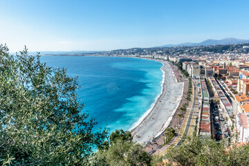 Panorama sur la baie des anges à Nice