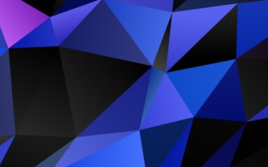 Dark BLUE vector shining triangular template.