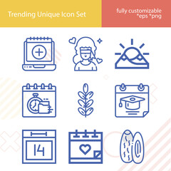 Simple set of go out related lineal icons. © Nana