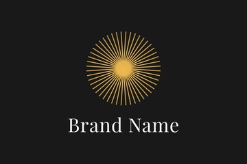 Elegant luxury gold sun logo vector template