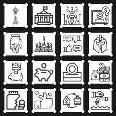 16 pack of preservation  lineal web icons set