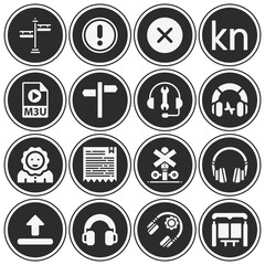 16 pack of not  filled web icons set