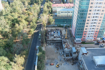 Construction of high-rise buildings. Almaty. Kazakhstan.