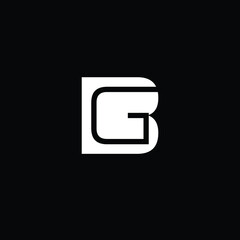 Creative Professional Trendy and Minimal Letter BG GB Logo Design in Black and White Color, Initial Based Alphabet Icon Logo in Editable Vector Format