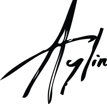 Aylin-Female Name Modern Brush Calligraphy Cursive Text on White Background