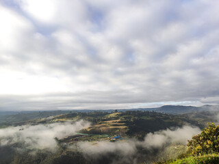 Fototapeta premium Dramatic clouds with mountain in Colombia