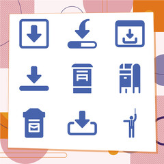 Simple set of 9 icons related to unilateral