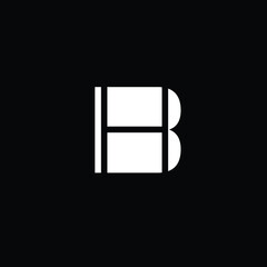 Creative Professional Trendy and Minimal Letter HB BH Logo Design in Black and White Color, Initial Based Alphabet Icon Logo in Editable Vector Format