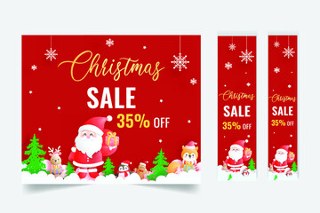 merry Christmas card with Santa Claus