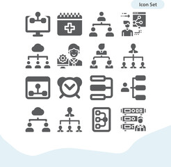 Simple set of archbishop related filled icons.