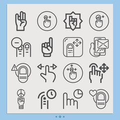 Simple set of actions related lineal icons.