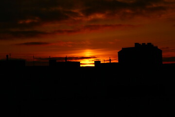 Fototapeta premium Night sunset city 