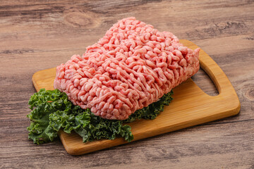 Raw pork minced meat for cooking