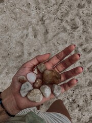 unusual stones in the hand