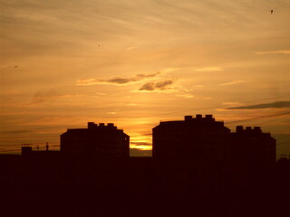Fototapeta na wymiar Night sunset city 