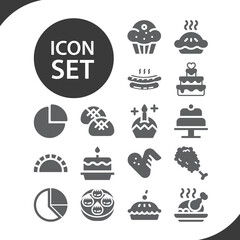 Simple set of baked related filled icons.