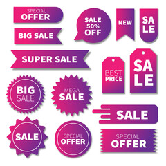 Sale, special offer, best price icons. Online shopping. Vector Sale Tags.