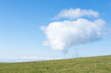 Fototapeta premium Eine einsame Wolke schwebt über dem Schauinsland bei Freiburg