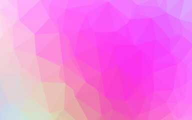 Light Pink vector shining hexagonal template.