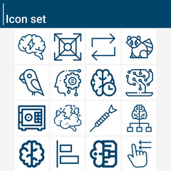 Simple set of intellect related lineal icons.